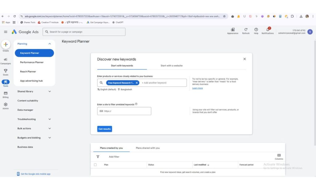 Google Keyword Planner